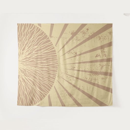 Beige Rosa Elegant Simple Boho Sunset Wandteppich (Vorderseite (Horizontal))