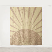 Beige Rosa Elegant Simple Boho Sunset Wandteppich (Vorderseite)