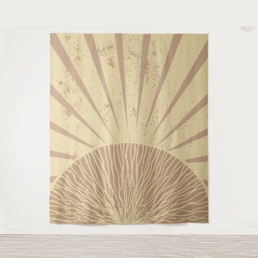 Beige Rosa Elegant Simple Boho Sunset Wandteppich (Vorderseite)