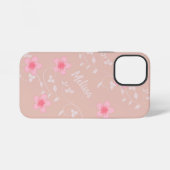 Beige Rosa Floral iPhone Hülle (Rückseite (Horizontal))