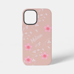 Beige Rosa Floral iPhone 12 Mini Hülle