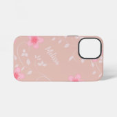 Beige Rosa Floral iPhone Hülle (Rückseite (Horizontal))