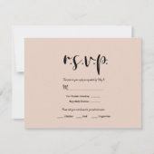 Beige rosa Moderner Gold Glitzer Hochzeit RSVP Ant (Vorderseite)