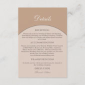 Beige rosa Modernes Japandi Hochzeitsdetails Begleitkarte (Vorderseite)