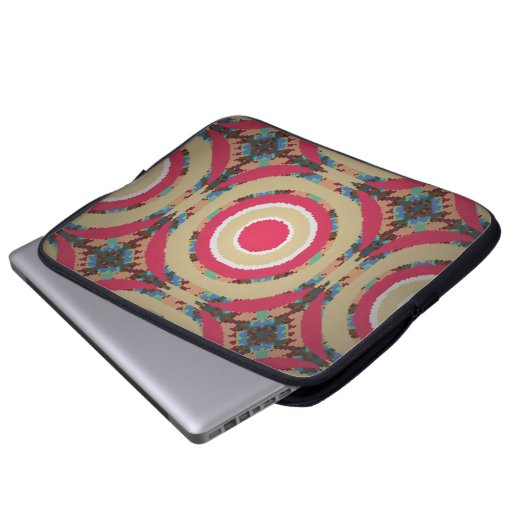 Beige, rosa und blaue Textur. Abstrakte Ornamente. Laptopschutzhülle (Vorne Knopf)