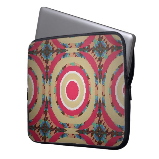 Beige, rosa und blaue Textur. Abstrakte Ornamente. Laptopschutzhülle (Vorderseite Links)