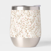 Beige Rosafarbenes Blumenmuster (Links)