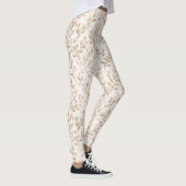 Beige Rosafarbenes Blumenmuster Leggings (Rechts)