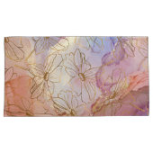 Beige Rose Gold Blume Kissenbezug (Vorderseite-Rechts)