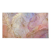 Beige Rose Gold Blume Kissenbezug (Rückseite-Links)