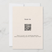 Beige Rose Gold floral QR Code UAWG Luxus Hochzeit Einladung (Rückseite)