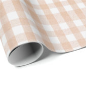 Beige Rose Kariert Wrapping Paper Geschenkpapier (Rolleneckpunkt)