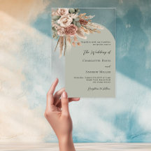 Beige Rose Pampas Pampas Sali klare Hochzeit