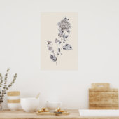 Beige Rose Poster (Küche)