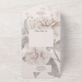 Beige Rose Silhouette QR Code All In One Einladung (Außenbereich)