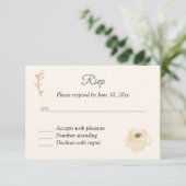 Beige Rose UAWG Response Card RSVP Karte (Stehend Vorderseite)