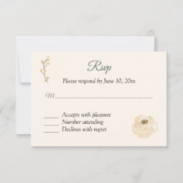 Beige Rose UAWG Response Card RSVP Karte