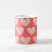 Beige Rot Niedlich Einfaches Herzmuster Kaffeetasse (Mittel)
