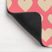 Beige Rot Niedlich Einfaches Herzmuster Mousepad (Ecke)