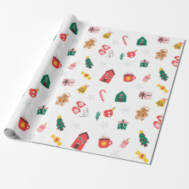 Beige Rot und Niedliches Weihnachtswrapping Paper Geschenkpapier