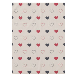 Beige & rotes Herz Nahtloses Muster Cute Minimal Tischdecke