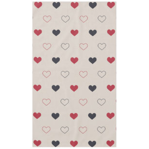 Beige & rotes Herz Nahtloses Muster Cute Minimal Tischdecke