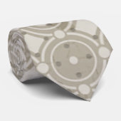 Beige Round Mosaic Krawatte (Gerollt)