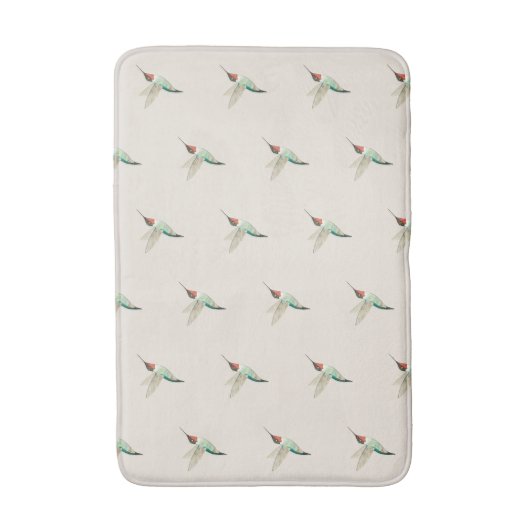 Beige Ruby-throated Hummingbirds Badematte (Vorderseite Vertikal)