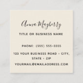 Beige Ruby-throated Hummingbirds Quadratische Visitenkarte (Rückseite)