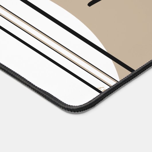 Beige Running Horse Form und Initialdesign Schreibtischunterlage (Ecke)