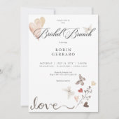 Beige Rustic Boho Liebe Bridal Brunch Einladung (Vorderseite)