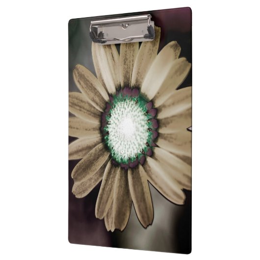 Beige Rustic Daisy Clipboard Klemmbrett (Links)