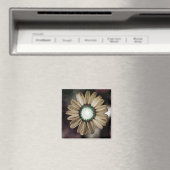 Beige Rustic Daisy Magnet (In Situ (Geschirrspüler))