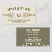 Beige Rustic Style Daisy Blume Bäckerei Visitenkarte (Vorne/Hinten)