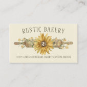 Beige Rustikale Art Sonnenblumengebäck Visitenkarte (Vorderseite)