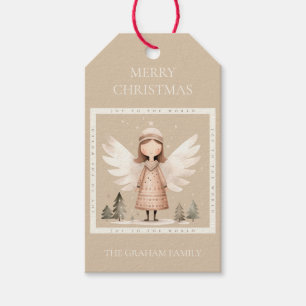 Beige Rustikale Engel-Geschenk-Tag Geschenkanhänger