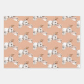 Beige, Sage & Amber Bunny Oaster Geschenkpapier Set (Vorderseite 2)