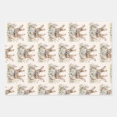 Beige, Sage & Amber Bunny Oaster Geschenkpapier Set (Vorderseite)