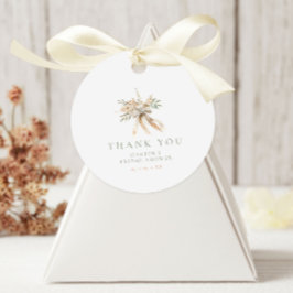 Beige & Sage Blume & Bow Brautparty Vielen Dank Geschenkanhänger