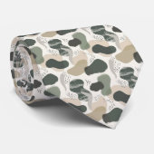 Beige & Sage Green Simple Boho Krawatte (Gerollt)