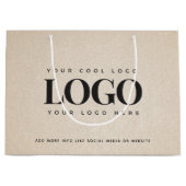 Beige Sand Grainy Add Company Logo Business Custom Große Geschenktüte (Vorderseite)
