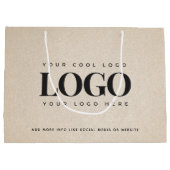 Beige Sand Grainy Add Company Logo Business Custom Große Geschenktüte (Rückseite)