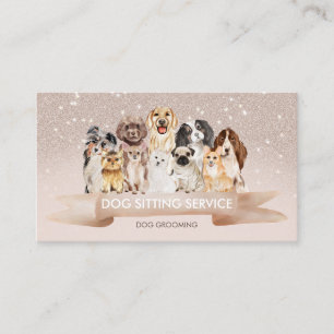 Beige Sand Petsitter Hundetrimmer Visitenkarte