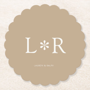 Beige Sand   Simple Chic Couple Untersetzer