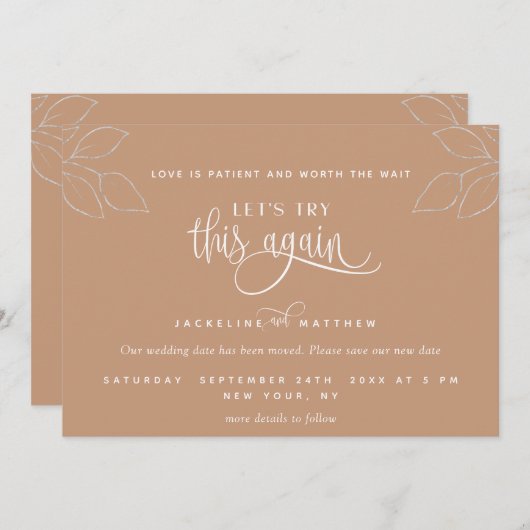 Beige Sand, versuchen wir es noch einmal, Liebe is Save The Date (Vorne/Hinten)