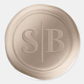 Beige Sand Wax Siegel Wedding Monogram Sticker (Vorderseite)