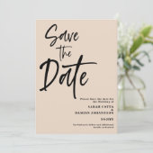 Beige Sand Wedding Speichern Sie die Datumskarte Save The Date (Stehend Vorderseite)