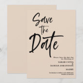 Beige Sand Wedding Speichern Sie die Datumskarte Save The Date (Vorne/Hinten)