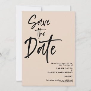 Beige Sand Wedding Speichern Sie die Datumskarte Save The Date