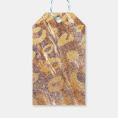 Beige Sandy Shimmer Leopard Print Glamour Geschenkanhänger (Rückseite)